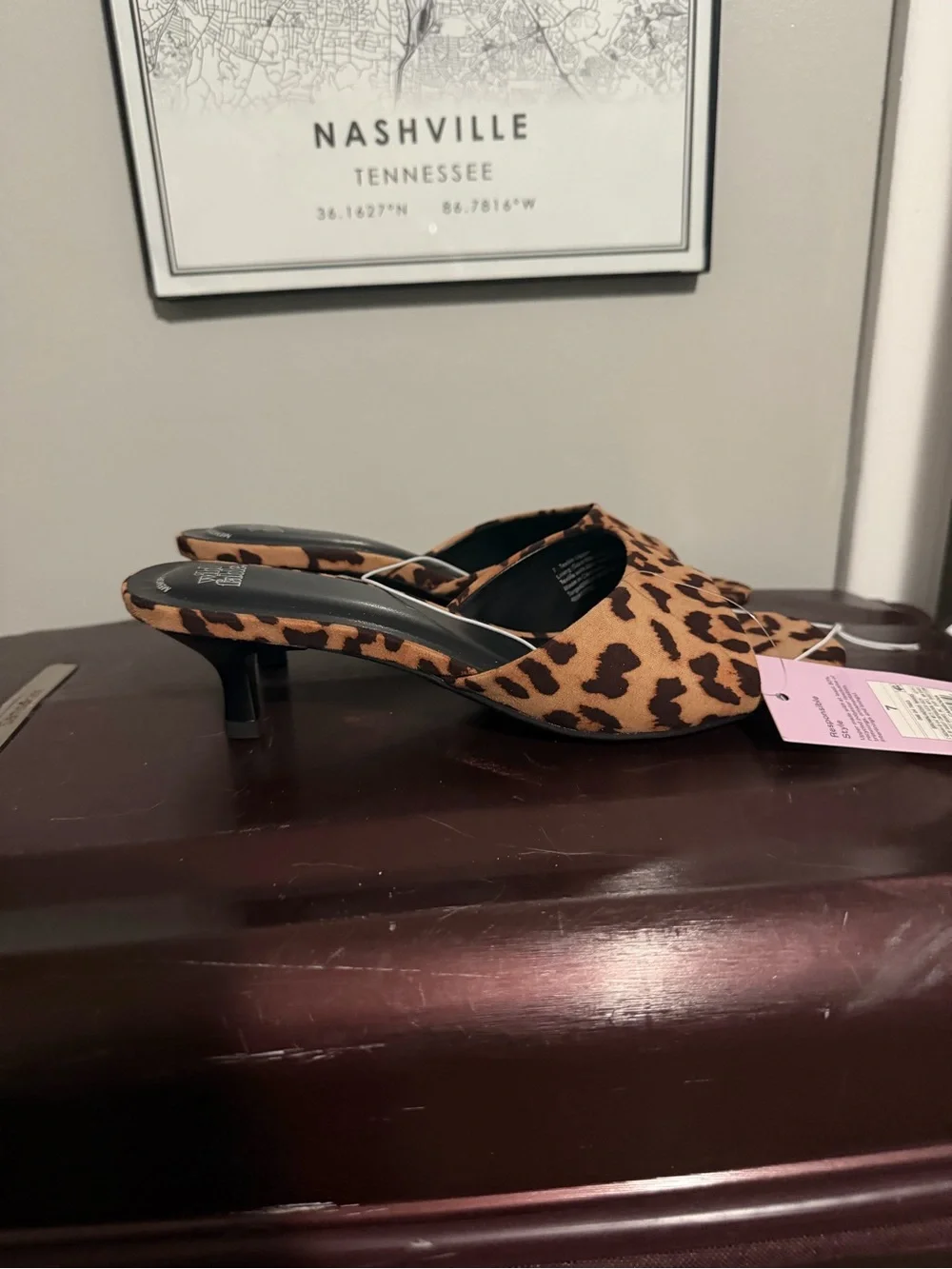 Target Leopard-Print Slide Heels in Brown and Black